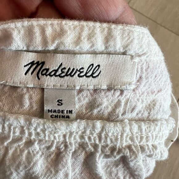 MADEWELL Embroidered Sandblossom Top Size Small, White Wash - Picture 6 of 9